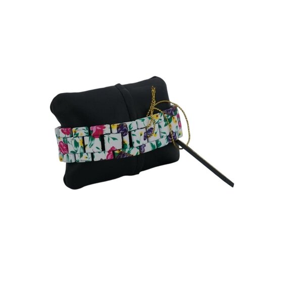 Vernier Floral Ladies Wristwatch White Band Flowers Rhinestones with Box - Picture 6 of 6